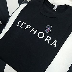 Black Sephora Crewneck Cotton Tee